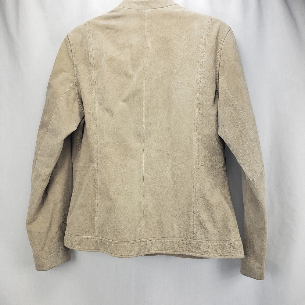 Style & Co. Beige Suede Leather Jacket - Picture 2 of 7